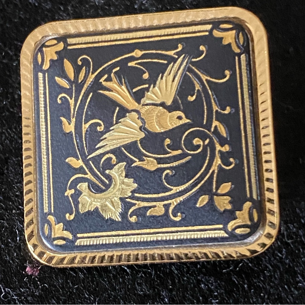 Vintage Damascene Enamel Pin